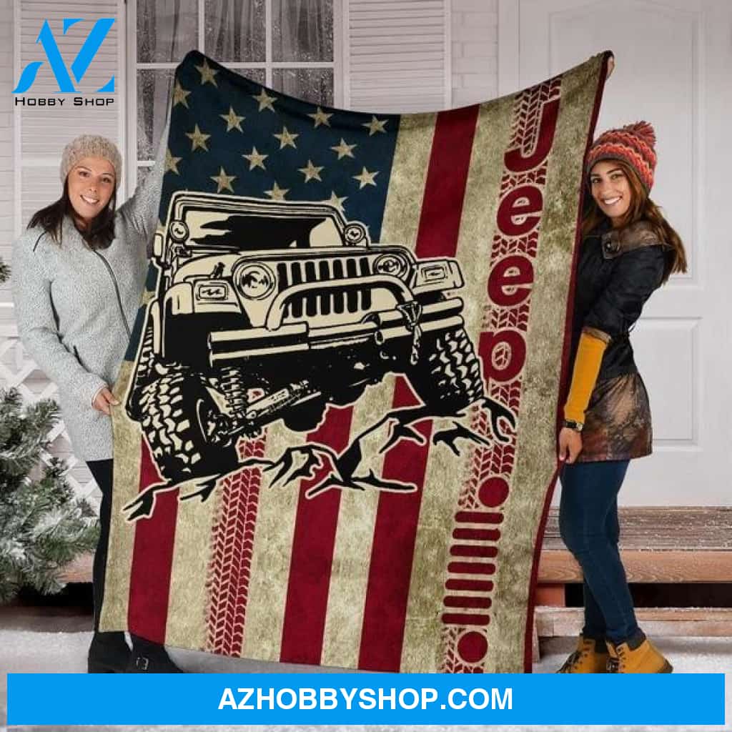 Soft Throw Jeep Vintage Fleece Blanket Winter