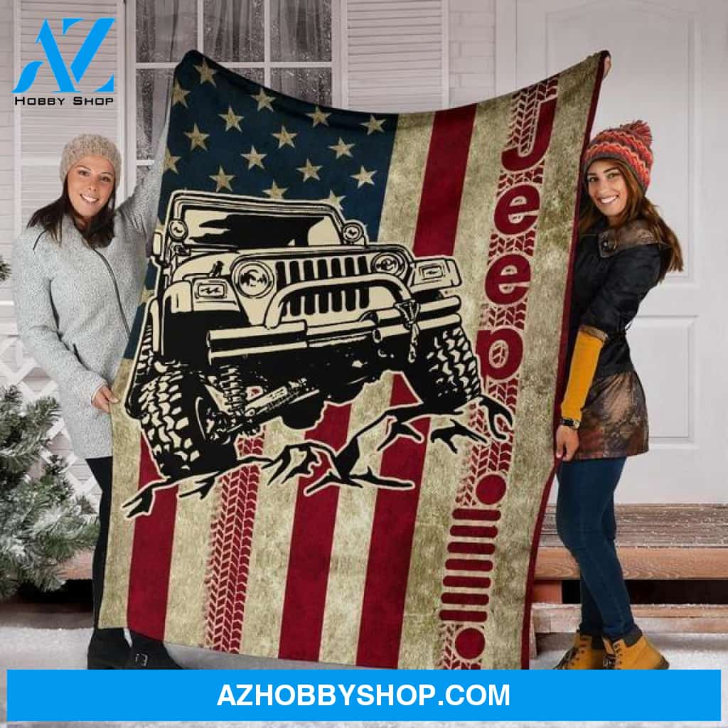 Soft Throw Jeep Vintage Fleece Blanket Winter