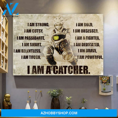 Softball Canvas Prints Wall Art - I Am A Catcher - Matte Canvas