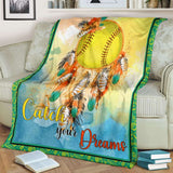 Softball Catch Your Dreams Blanket Gift For Softball Lovers Birthday Gift Home Decor Bedding Couch Sofa Soft and Comfy Cozy