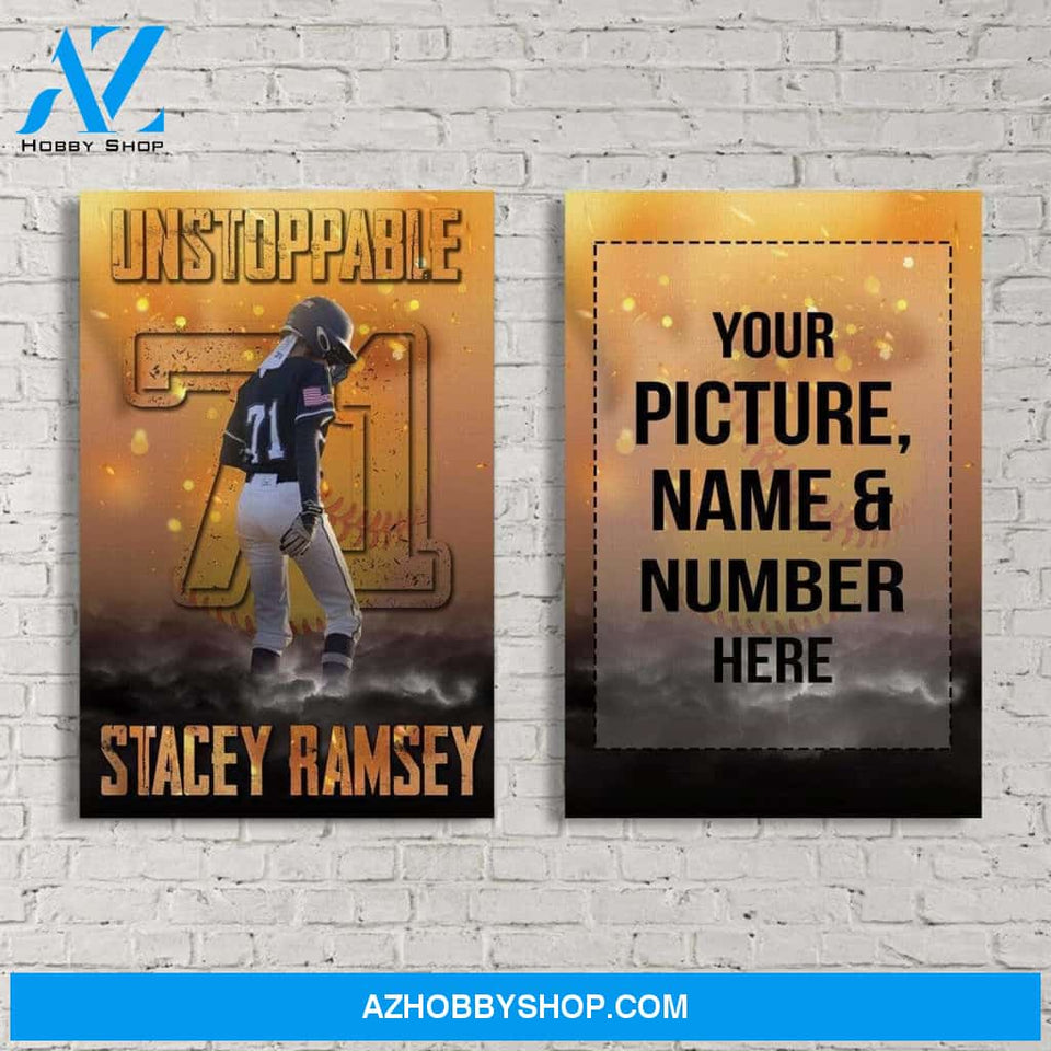 Softball custom canvas prints With Photo