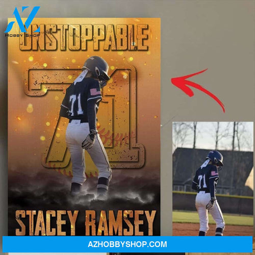 Softball custom canvas prints With Photo