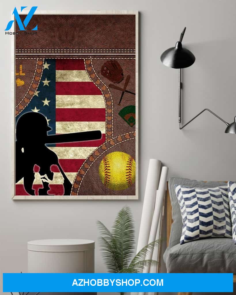 Softball Love Of Mom Gift For You Canvas And Poster Wall Decor Visual Art