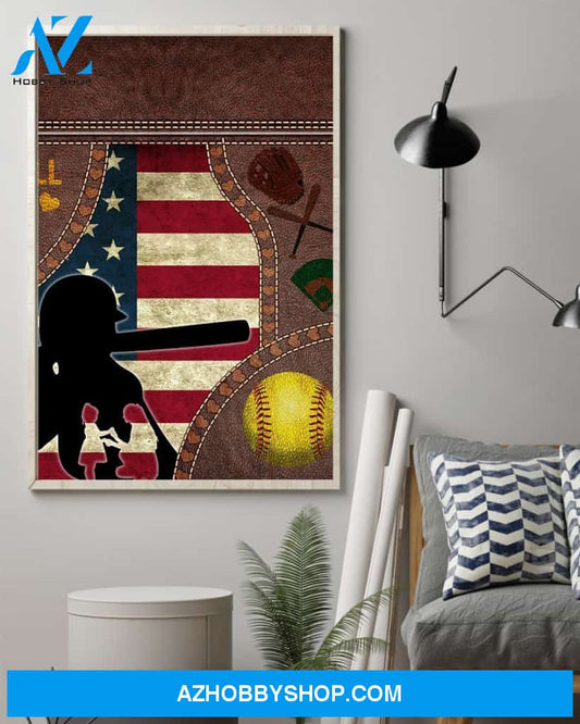 Softball Love Of Mom Gift For You Canvas And Poster Wall Decor Visual Art