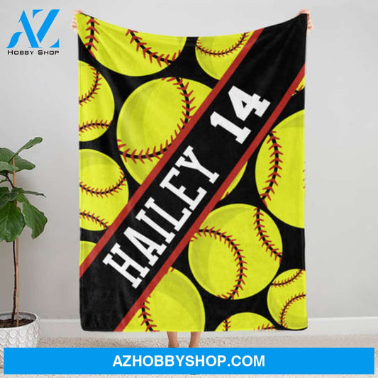 Softball Lover Personalized Blanket Sport