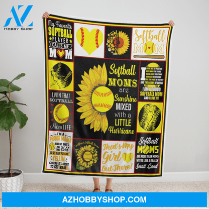 Softball Moms Are Shushine Sunflower Blanket Gift For Mom 