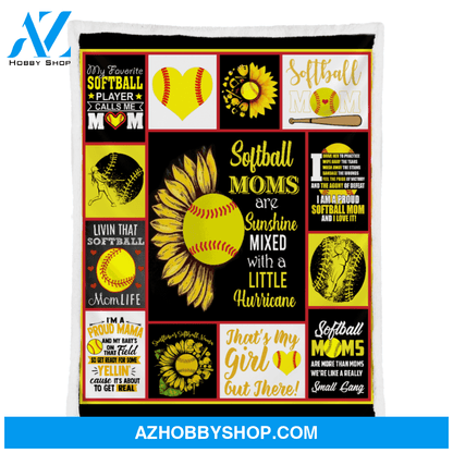 Softball Moms Are Shushine Sunflower Blanket Gift For Mom Birthday Gift Home Decor Bedding Couch Sofa Soft and Comfy Cozy