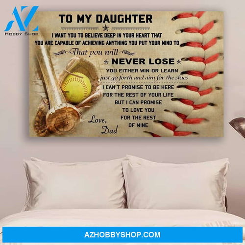 softball poster - dad daughter - never lose