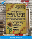 Softball To My Daughter custom canvas prints