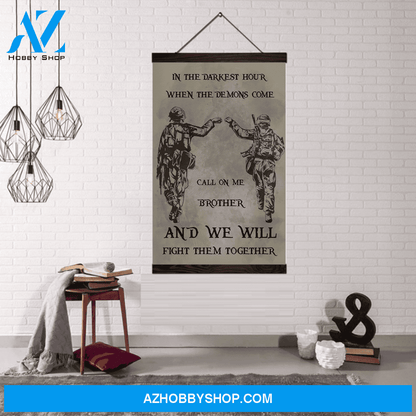 (Cv123) Soldier Canvas With The Wood Frame Above - Brother.