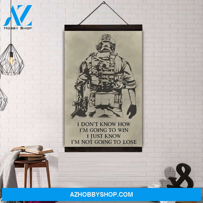 (Cv70) Soldier Canvas With The Wood Frame - I'M Going To Win.