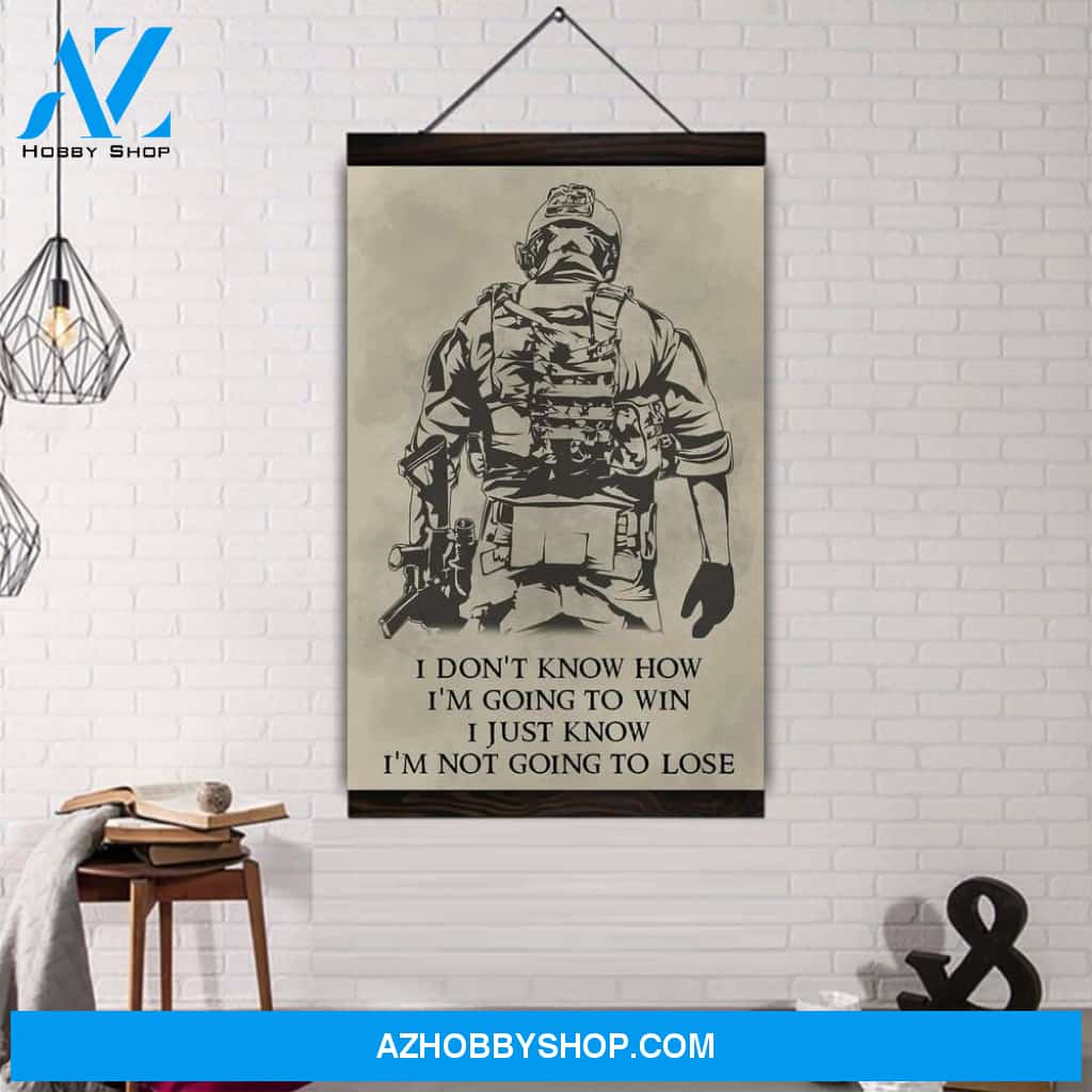 (Cv70) Soldier Canvas With The Wood Frame - I'M Going To Win.