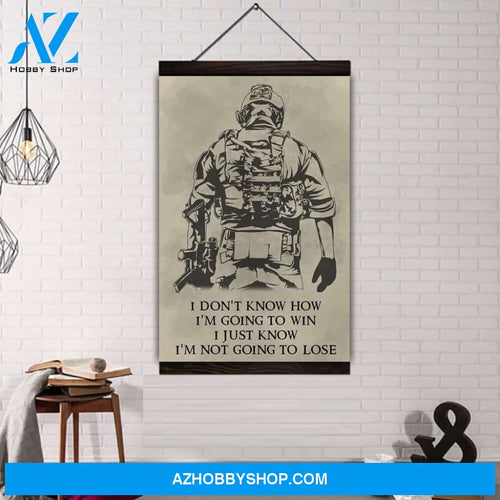 (Cv70) Soldier Canvas With The Wood Frame - I'M Going To Win.