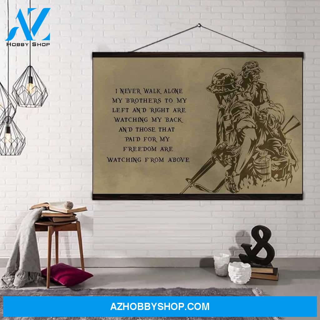 (Cv221) Soldier Hanging Canvas - I Never Walk Alone.
