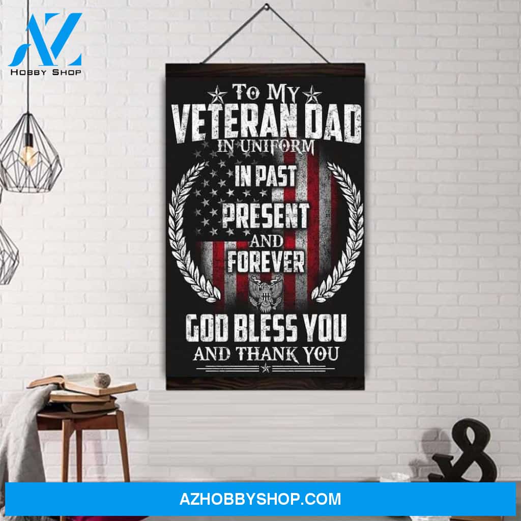 (Cv210) Soldier Hanging Canvas - To My Veteran Dad.