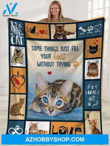 Some Things Just Fill Your Heart Without Trying Cat Blanket Gift For Cat Lovers Birthday Gift Home Decor Bedding Couch Sofa Soft and Comfy Cozy