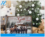 Someone Left The Gate Open Horse Wall Matte Canvas Christmas Wall Art