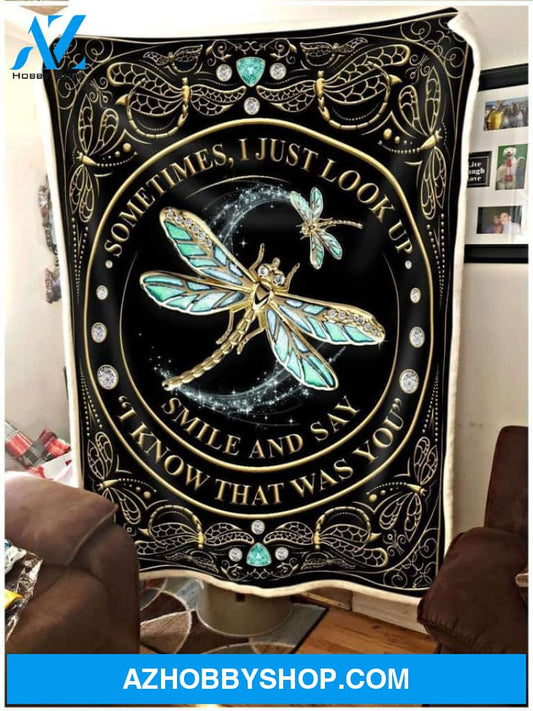 Sometimes I Just Look Up Smile Blanket Dragonfly Blanket Gift For Mom Birthday Gift Home Decor Bedding Couch Sofa Soft And Comfy Cozy
