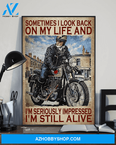 Sometimes I Look Back Canvas | Old Man Drives Motorbike Canvas | Canvas Wall Art, Wall Decor Visual Art