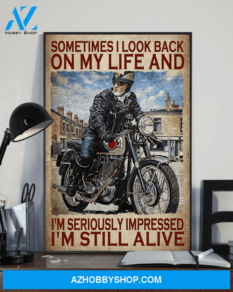 Sometimes I Look Back Canvas | Old Man Drives Motorbike Canvas | Canvas Wall Art, Wall Decor Visual Art