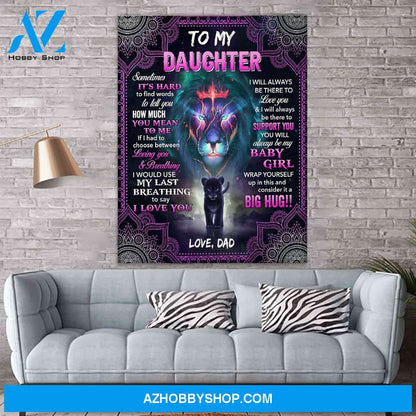 Sometimes It'S Hard To Find Words Dad To Daughter Canvas Print Wall Art - Matte Canvas