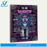 Sometimes It'S Hard To Find Words Dad To Daughter Canvas Print Wall Art - Matte Canvas