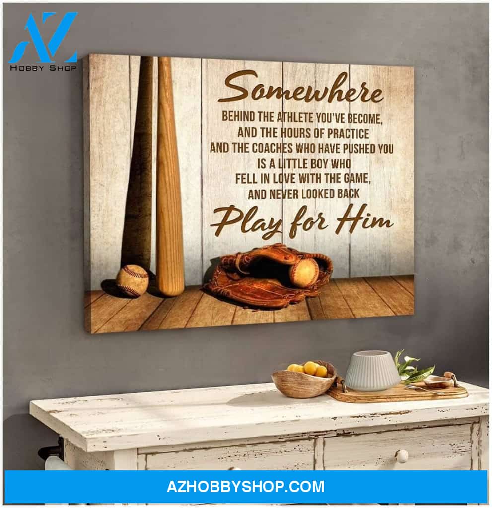 Somewhere Baseball Wall Art Canvas