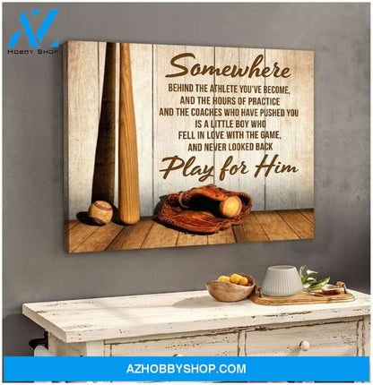Somewhere Baseball Wall Art Canvas