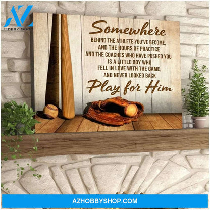 Somewhere Baseball Wall Art Canvas