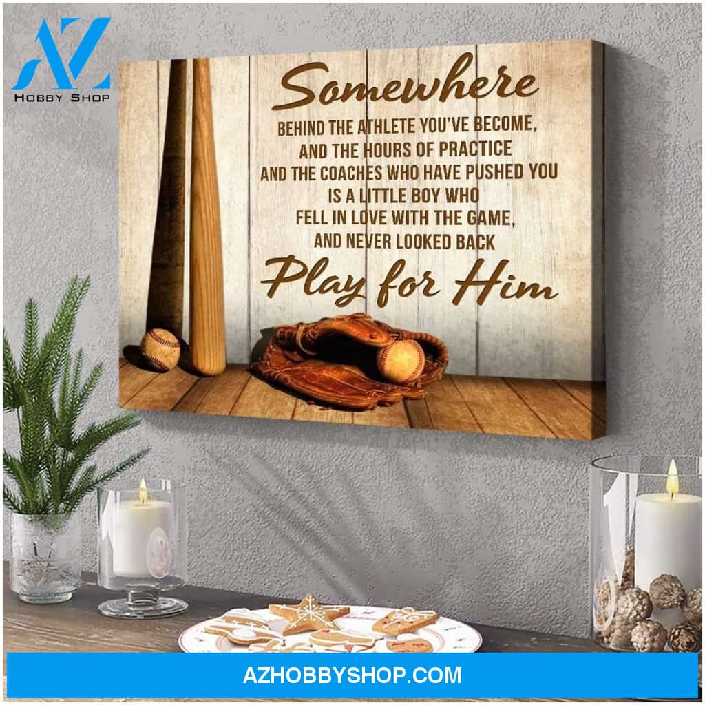 Somewhere Baseball Wall Art Canvas