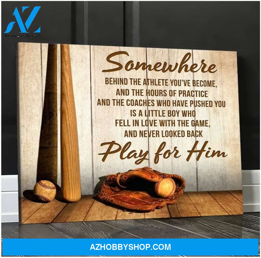 Somewhere Baseball Wall Art Canvas