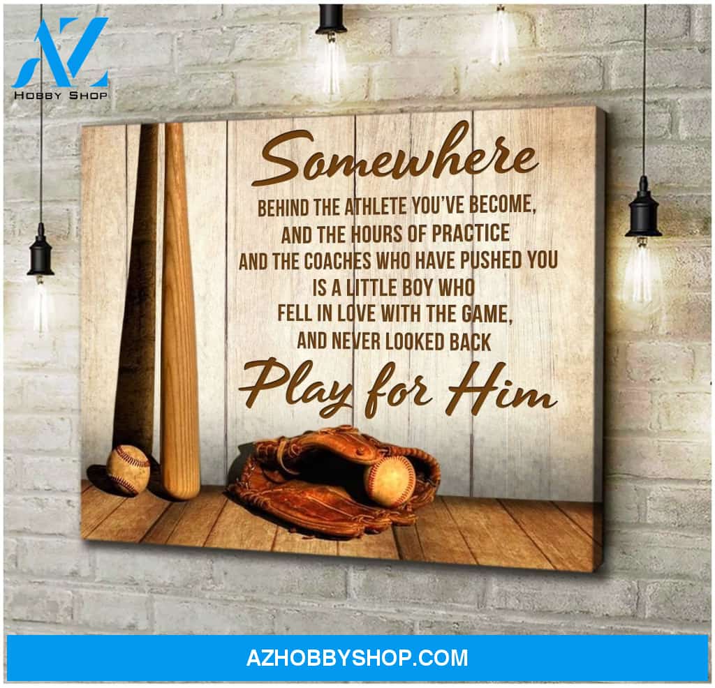 Somewhere Baseball Wall Art Canvas