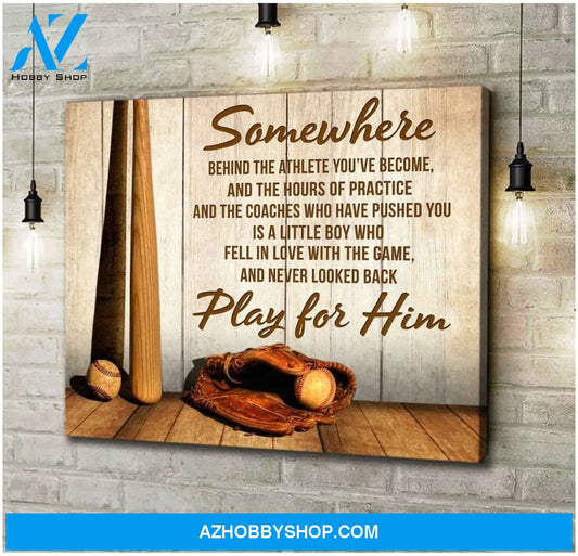 Somewhere Baseball Wall Art Canvas