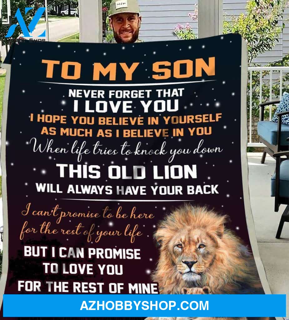 Son Blanket Lion Never Forget That I Love You Gift From Dad Fleece Blanket