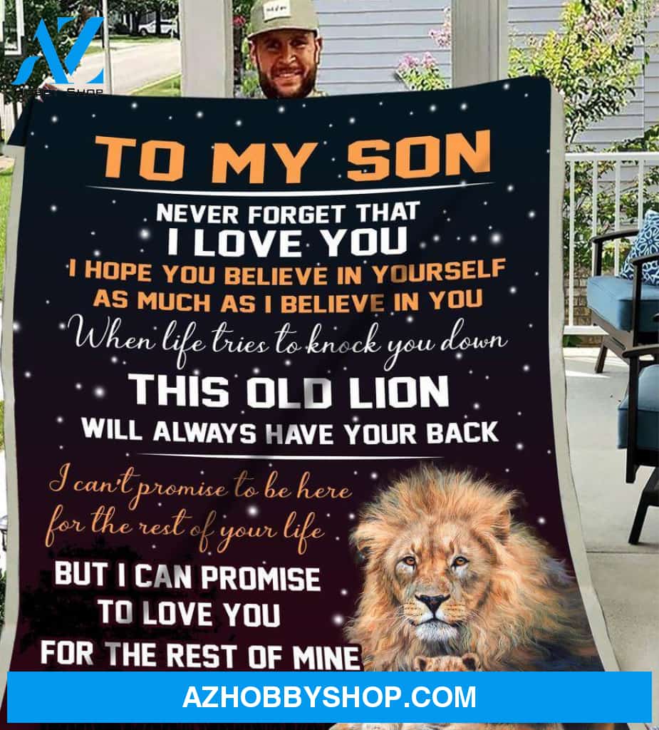 Son Blanket Lion Never Forget That I Love You Gift From Dad Fleece Blanket