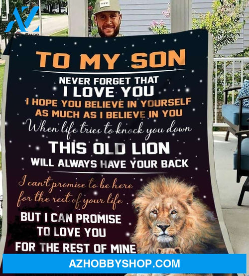 Son Blanket Lion Never Forget That I Love You Gift From Dad Fleece Blanket