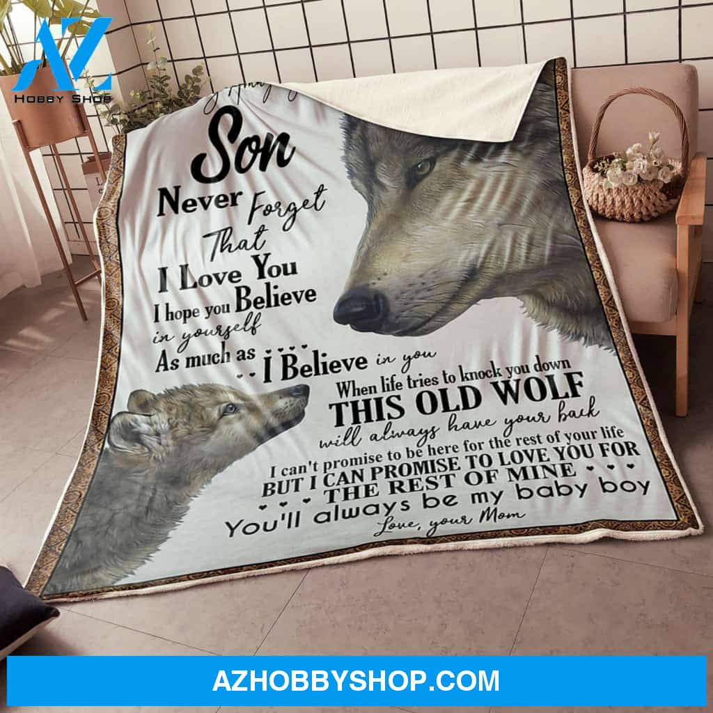 Son Blanket My Amazing Son Wolf Always Have Your Back Gift From Mom Fleece Blanket Gift Mom