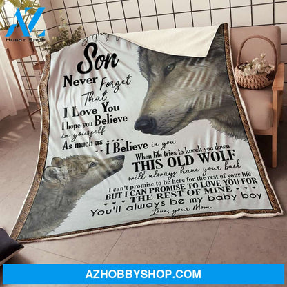 Son Blanket My Amazing Son Wolf Always Have Your Back Gift From Mom Fleece Blanket Gift Mom