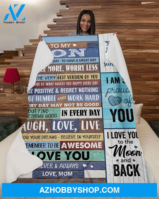 Son Blanket Remember To Be Awesome I Love You Fleece Blanket Unique Gifts