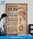 Son Canvas To My Amazing Son Never Feel That You Are Alone Dad Footprint Canvas Wall Art Full Size