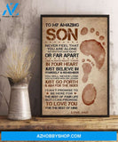 Son Canvas To My Amazing Son Never Feel That You Are Alone Dad Footprint Canvas Wall Art Full Size