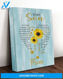 Son Canvas To My Son Never Forget How Much I Love You Mom Sunflower Blue Canvas Wall Art Full Size