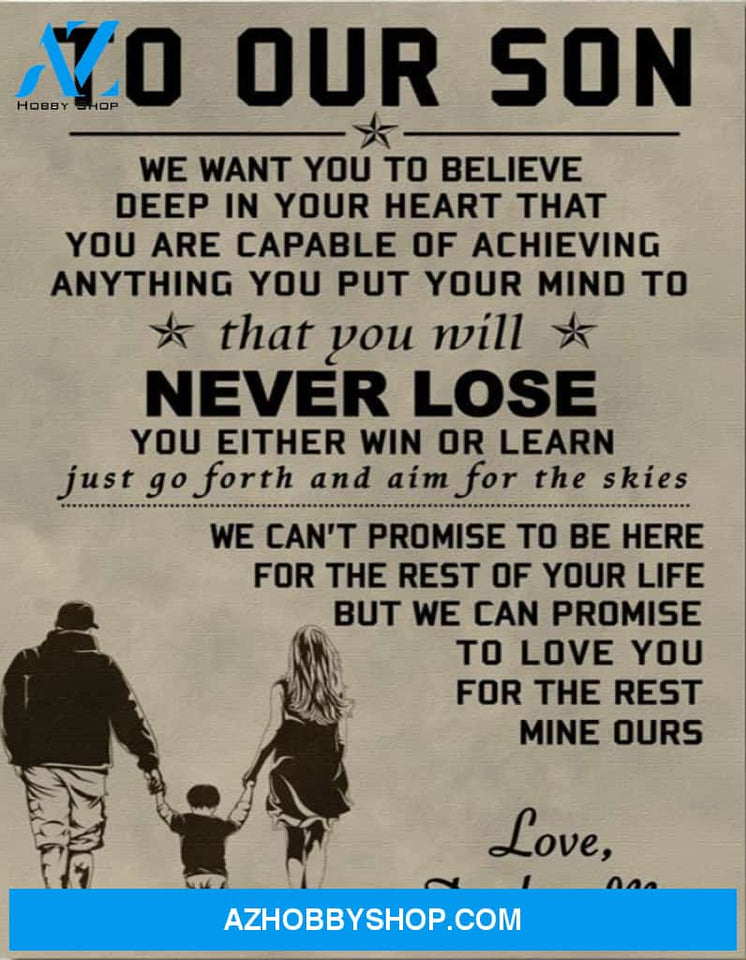 Son Canvas To Our Son We Want You To Believe Dad And Mum Canvas Wall Art Full Size