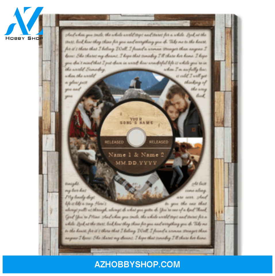 Song Lyrics Canvas Canvas With Song Lyrics and Picture Personalized Wedding Song Wall Art