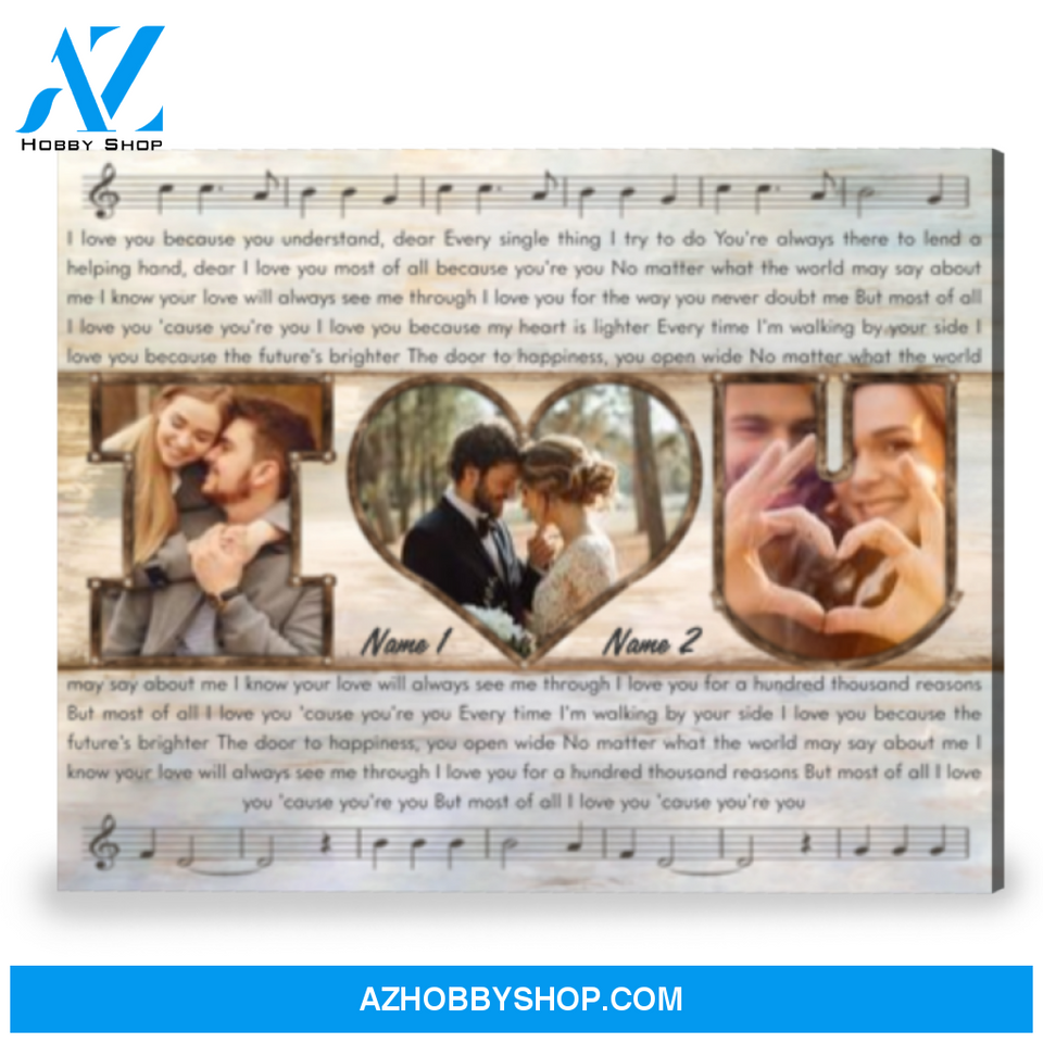 Song Lyrics Gift Meaningful Anniversary Photo Gift Personalized Canvas Print