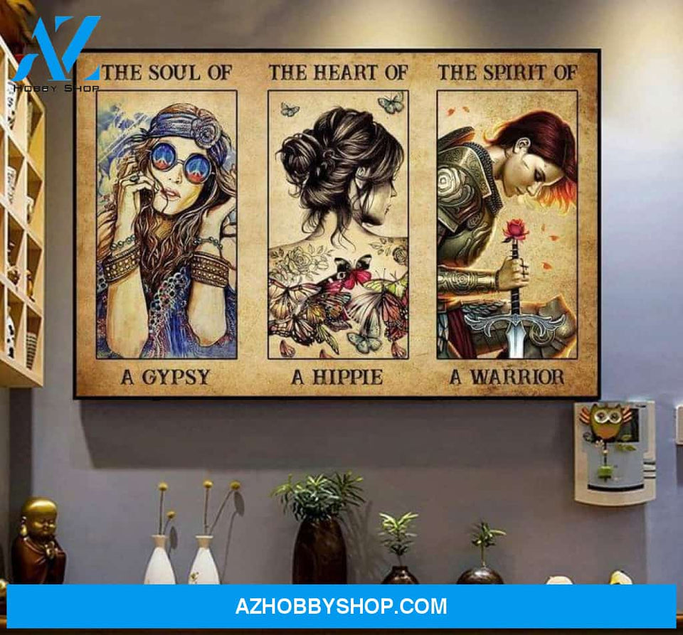 Soul Of A Gypsy Heart Of A Hippie Poster Canvas Poster Canvas