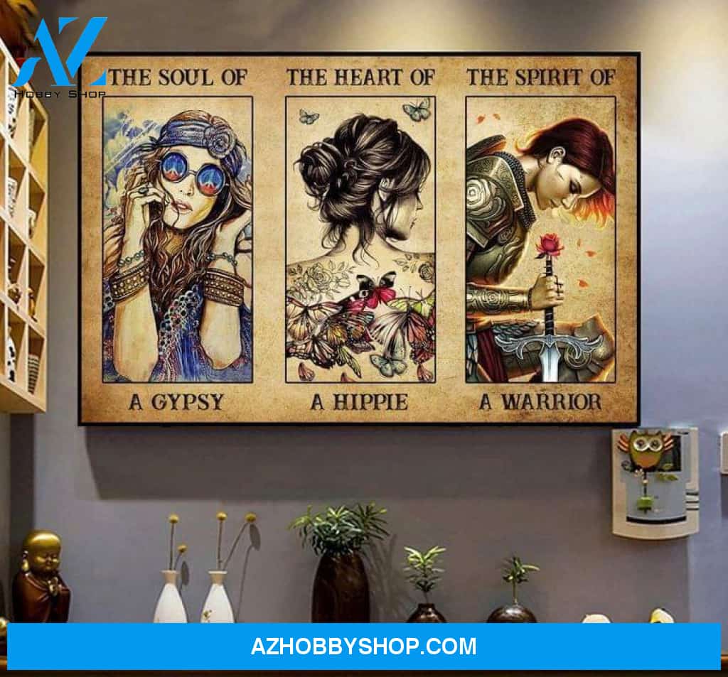 Soul Of A Gypsy Heart Of A Hippie Poster Canvas Poster Canvas