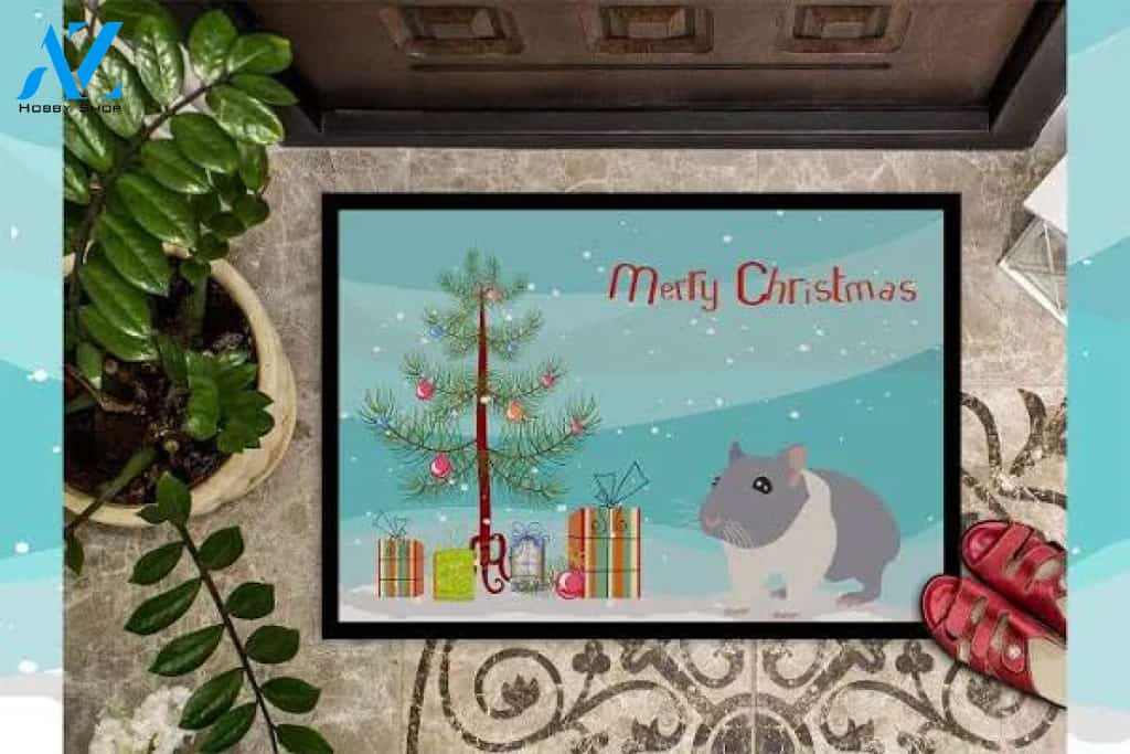 South African Hamster Merry Christmas Doormat Floor Rug Housewarming Gift Home Living Home Decor Funny Doormat Gift Idea
