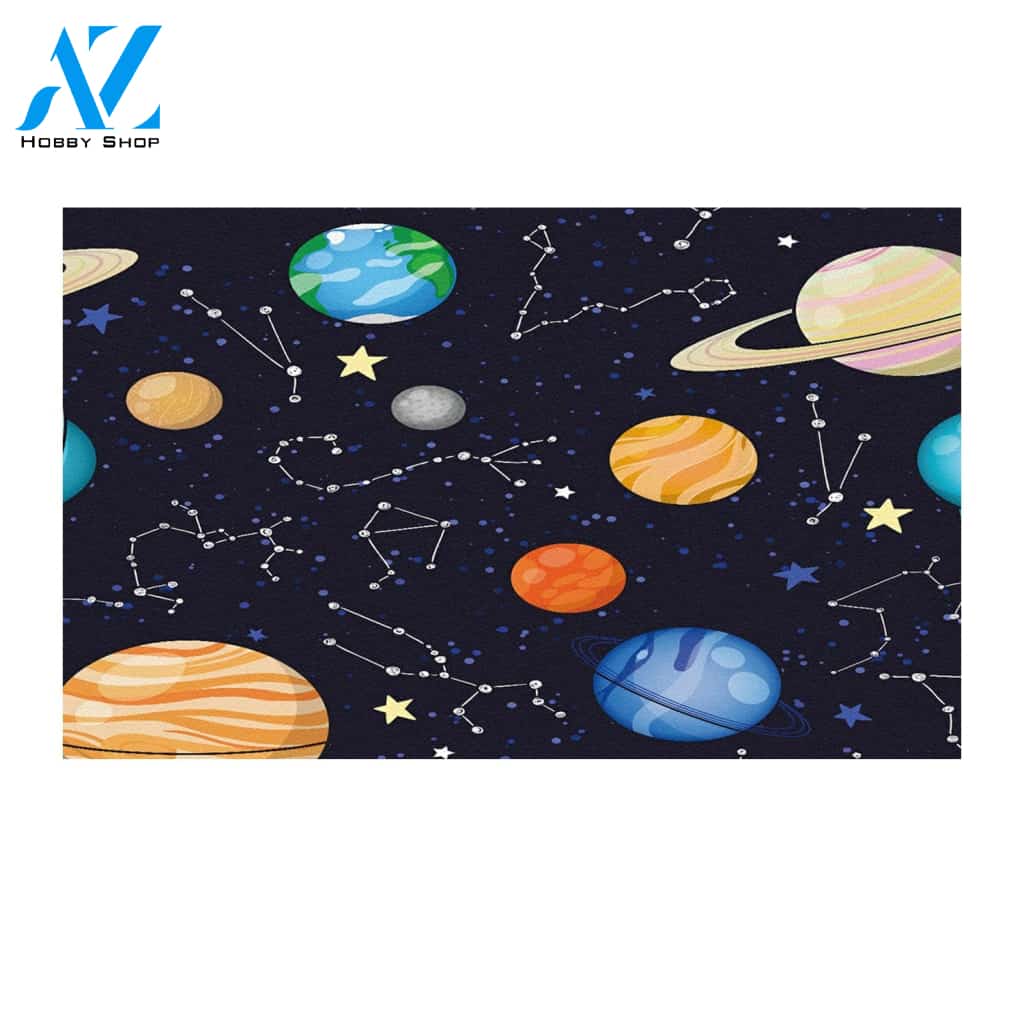 Space Planet Stars Zodiac Solar Doormat Welcome Mat House Warming Gift Home Decor Funny Doormat Gift Idea