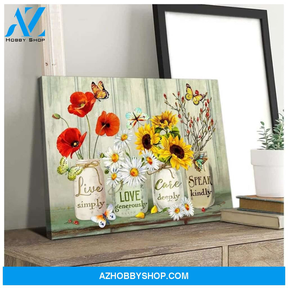 Zalooo Speak Kindly Butterfly Wall Art Canvas